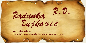 Radunka Dujković vizit kartica
